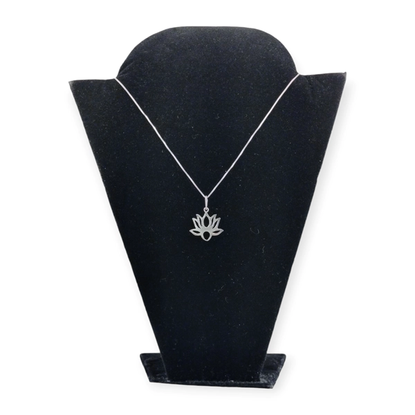 Colar de Prata Veneziana com Flor de Lótus Colar de Prata Veneziana com Flor de Lótus