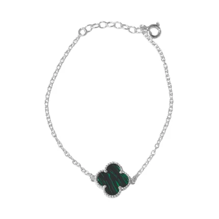 comprar-pulseira-de-prata-trevo-malaquita