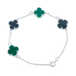 comprar-pulseira-de-prata-trevo-preto-com-verde