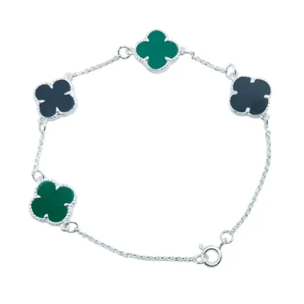 comprar-pulseira-de-prata-trevo-preto-com-verde