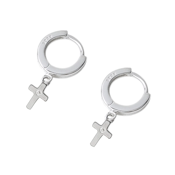 brincos argola click crucifixo brincos argola click crucifixo