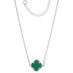 colar trevo verde 40cm