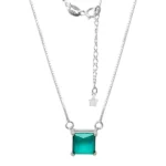 colar veneziana com pingente pedra verde