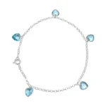 pulseira coração pedra turquesa