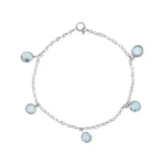 pulseira gota redonda pedra turquesa