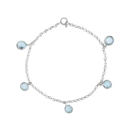 pulseira gota redonda pedra turquesa