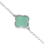 pulseira trevo malaquita verde claro