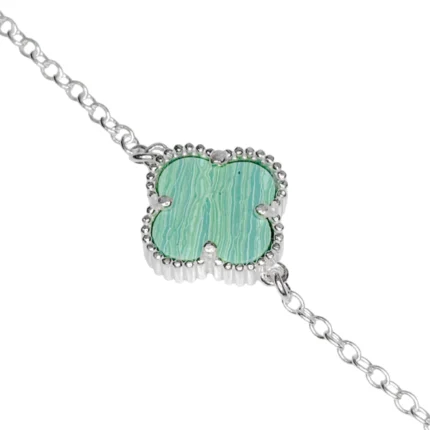 pulseira trevo malaquita verde claro